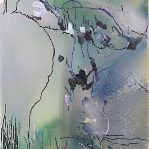 Olympe Racana Weiler, Salt, 2020, Technique mixte sur toile de lin préparée, 250 x153 cm.